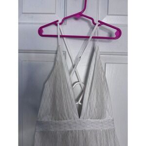 White S Metallic Grid Sparkle Deep V Neck Maxi Gown Fairy Wedding 1920s Art Deco